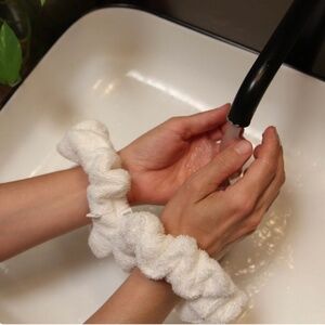 Handmade White Towel Scrunchie